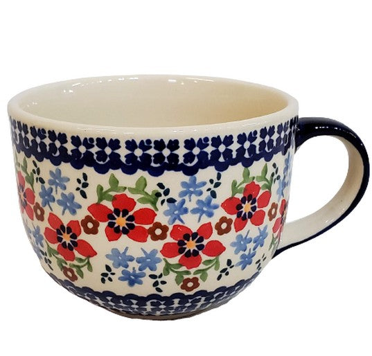 Polish Pottery Country Garden Cappuccino  Mug