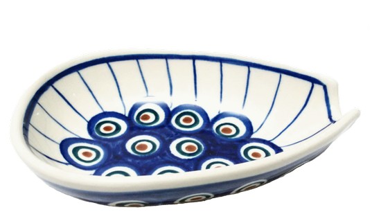 Polish Pottery Peacock  Spoon Rest
